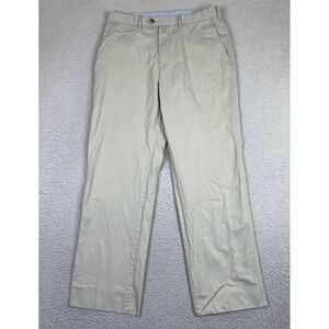 Faconnable Pants Mens 34 Khaki Chino Cotton Front Zip Fly Designed in France